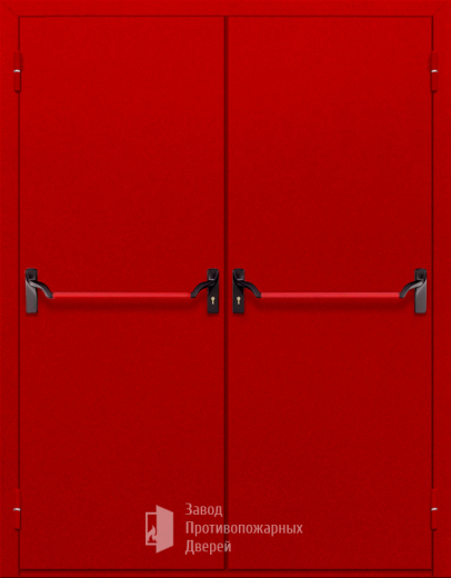 Фото двери «Двупольная глухая с антипаникой (красная)» в Балашихе