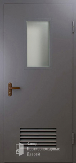Фото двери «Техническая дверь №5 со стеклом и решеткой» в Балашихе