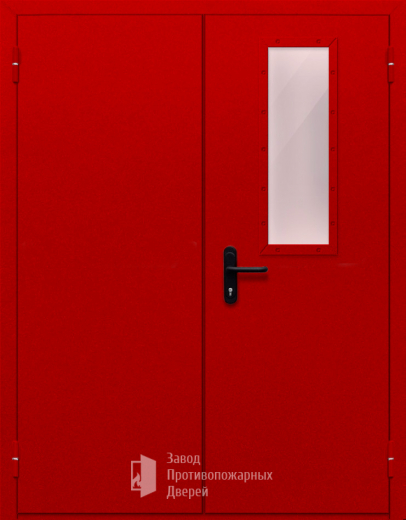 Фото двери «Двупольная со стеклом (красная)» в Балашихе