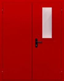 Фото двери «Двупольная со стеклом (красная)» в Балашихе