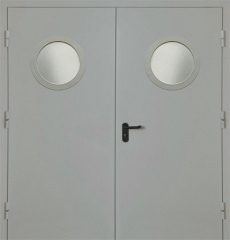 Фото двери «Двупольная с круглым стеклом EI-30» в Балашихе