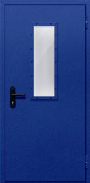 Фото двери «Однопольная со стеклом (синяя)» в Балашихе
