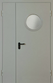 Фото двери «Полуторная с круглым стеклом EI-30» в Балашихе